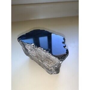 Black Obsidian Two-sided Polished 5”Stone 14.3oz Healing Crystal Natural  Rocks